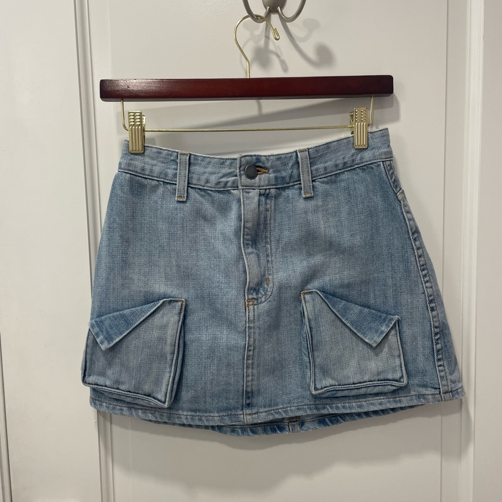 Mini denim skirt with pocket details